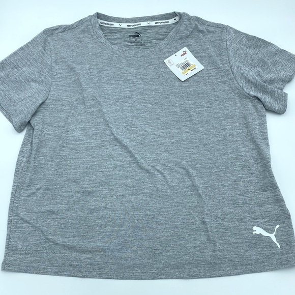 Puma Cropped T-shirt Phantom Gray- Medium - Picture 1 of 9